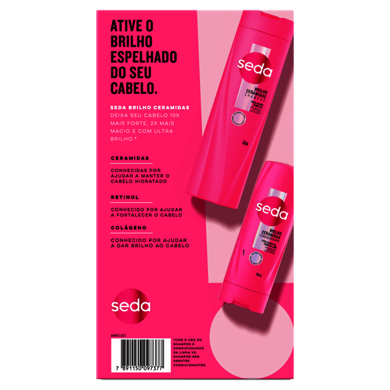Kit Seda Brilho Ceramidas Shampoo 300mL & Condicionador 190mL - Imagem 2